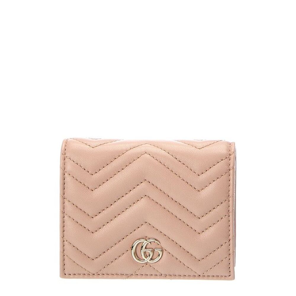 Gucci Gg Marmont Leather Card Case, Beige